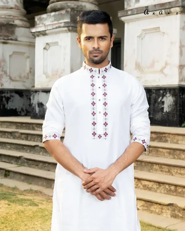 elegant white panjabi