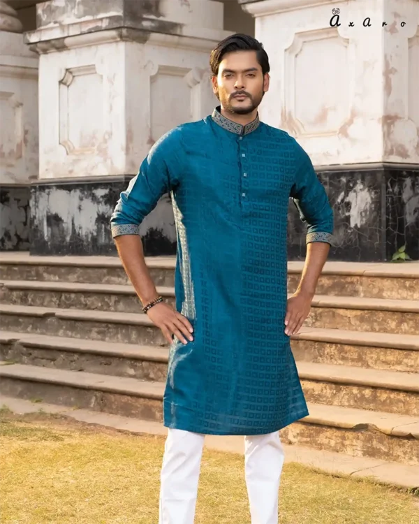 elegant petrol blue panjabi