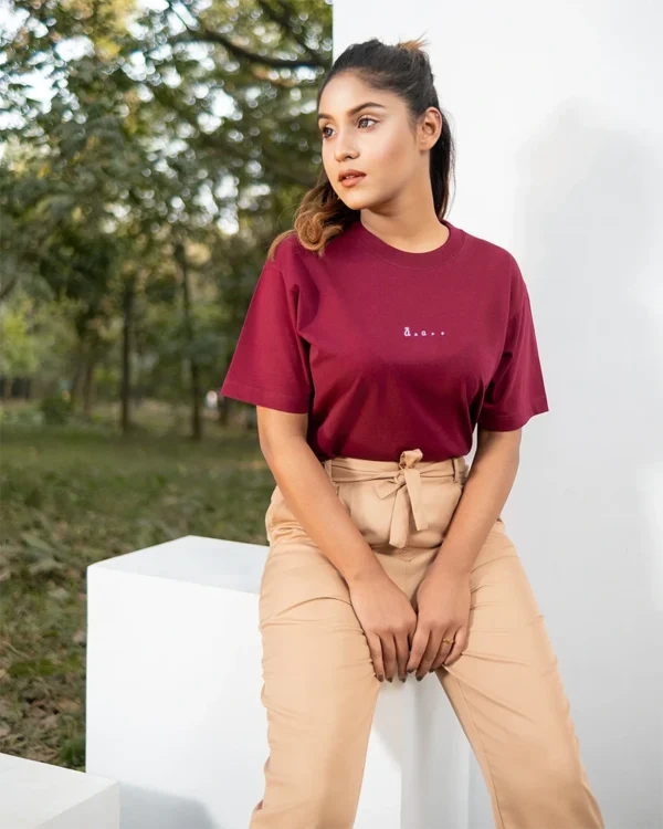 regular fit plain maroon