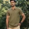 Textured Olive Polo