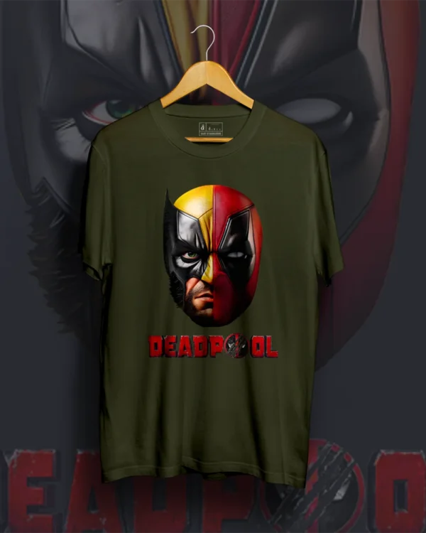 Regular Fit Deadpool Duo Face Olive