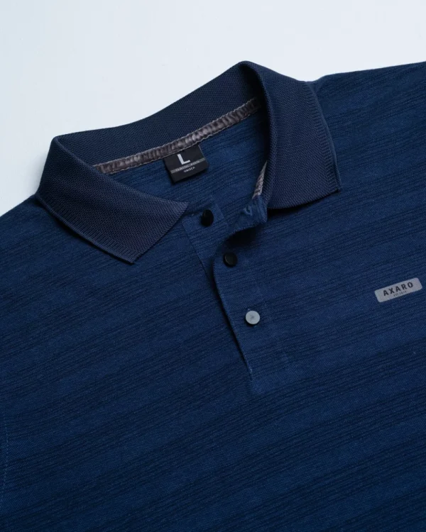 Stripe Navy Polo