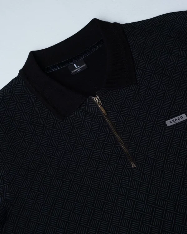 Printed Black Polo