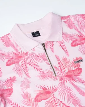 Printed Baby Pink Polo