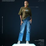 Marvel Text Olive Drop Shoulder