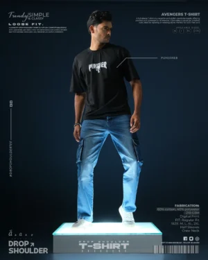 Punisher Black Drop Shoulder