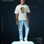 Thanos Cartoon White Drop Shoulder