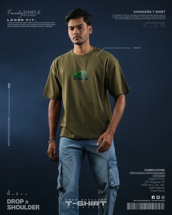 Hulk Classic Olive Drop Shoulder