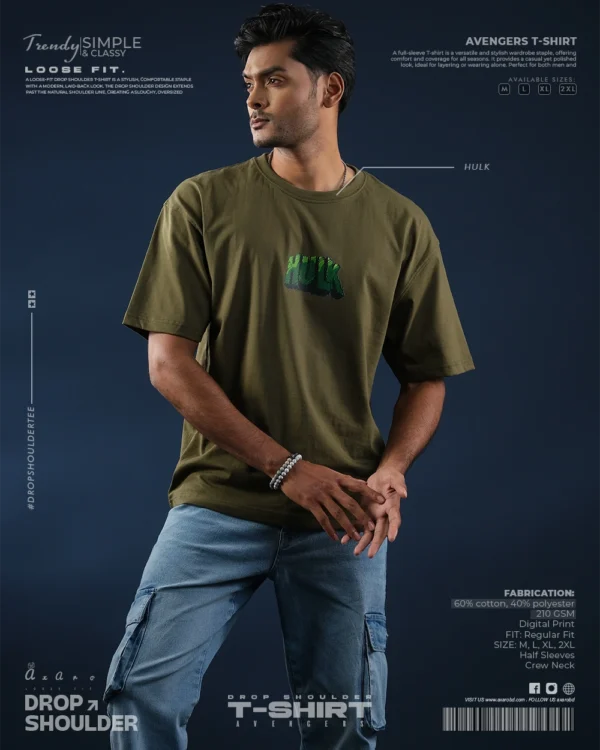 Hulk Classic Olive Drop Shoulder