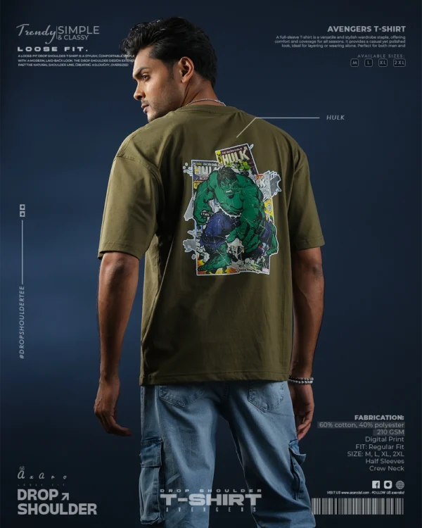 Hulk Classic Olive Drop Shoulder
