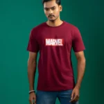 Regular Fit Marvel Logo Maroon