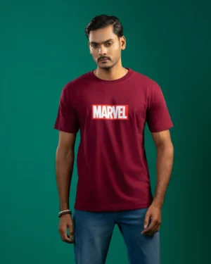 Regular Fit Marvel Logo Maroon