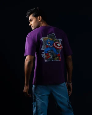 Captain America Classic Purple Drop Shoulder