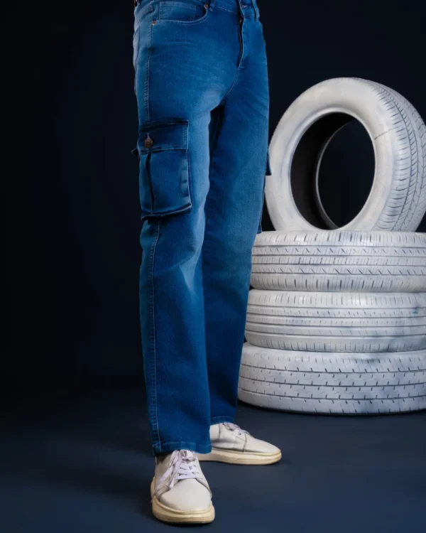 Bootcut Cargo Jeans Dark Wash