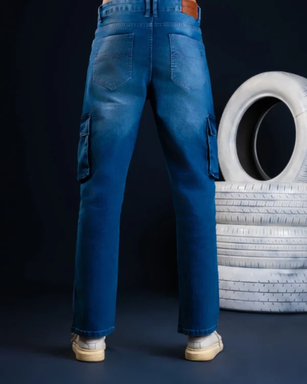 Bootcut Cargo Jeans Dark Wash