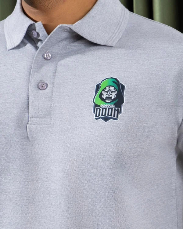 Dr. Doom Minimal Printed Polo Grey