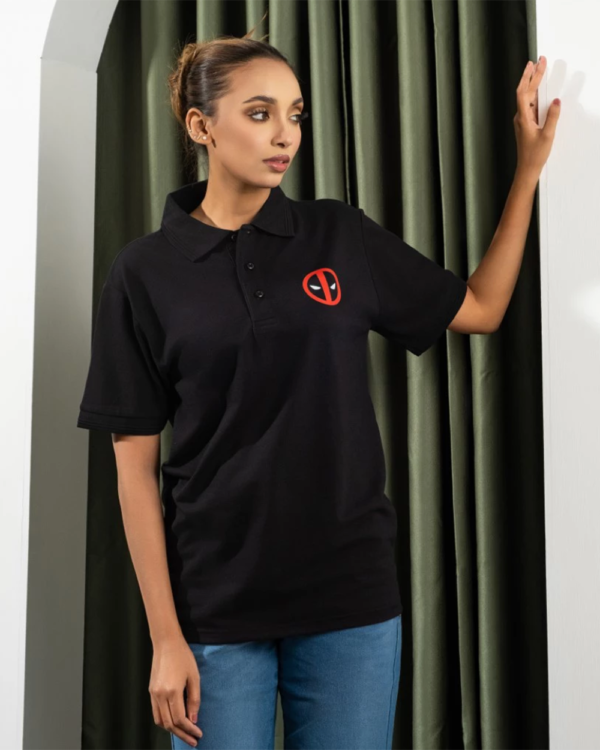 Deadpool Minimal Printed Polo Black