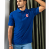 Captain Shield Minimal Printed Polo Royal Blue