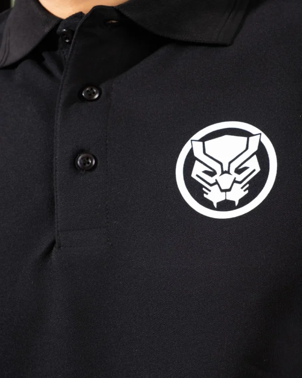 Black Panther Minimal Printed Polo Black