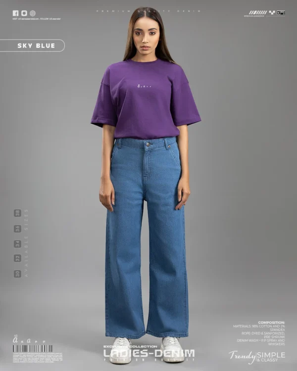 Women's High Waisted Jeans Ash Blue