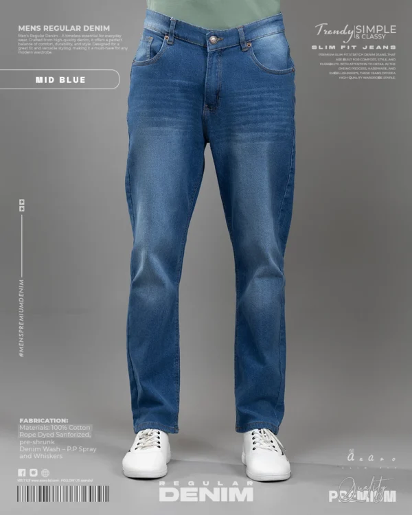 Men's Regular Jeans Mid Blue