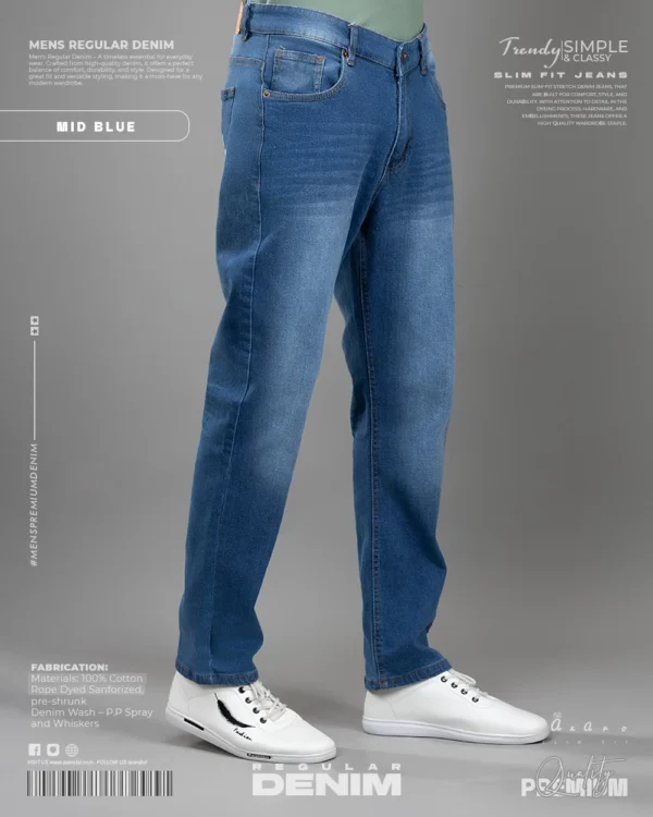 Men's Regular Jeans Mid Blue