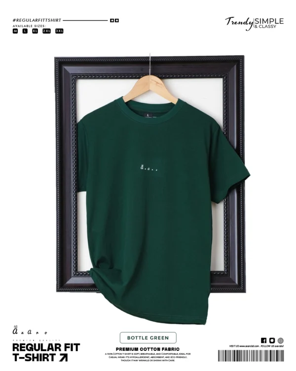 Regular Fit Plain Bottle Green