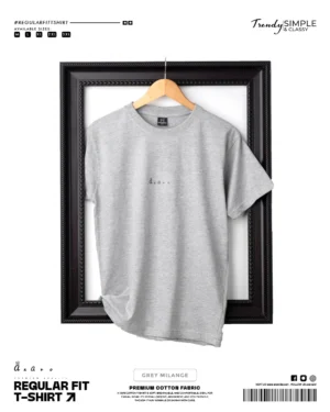 Regular Fit Plain Grey Milange