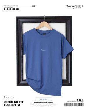 Regular Fit Plain Petrol Blue