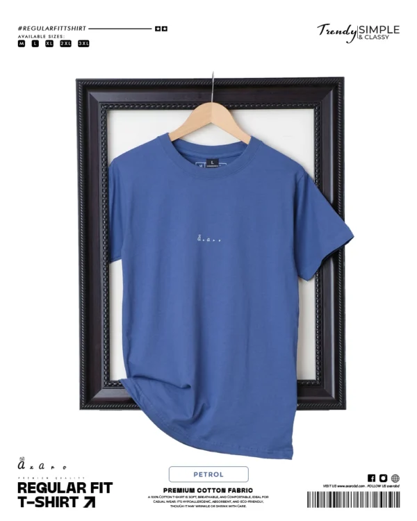 Regular Fit Plain Petrol Blue