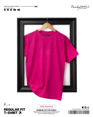 Regular Fit Plain Pink Peacock
