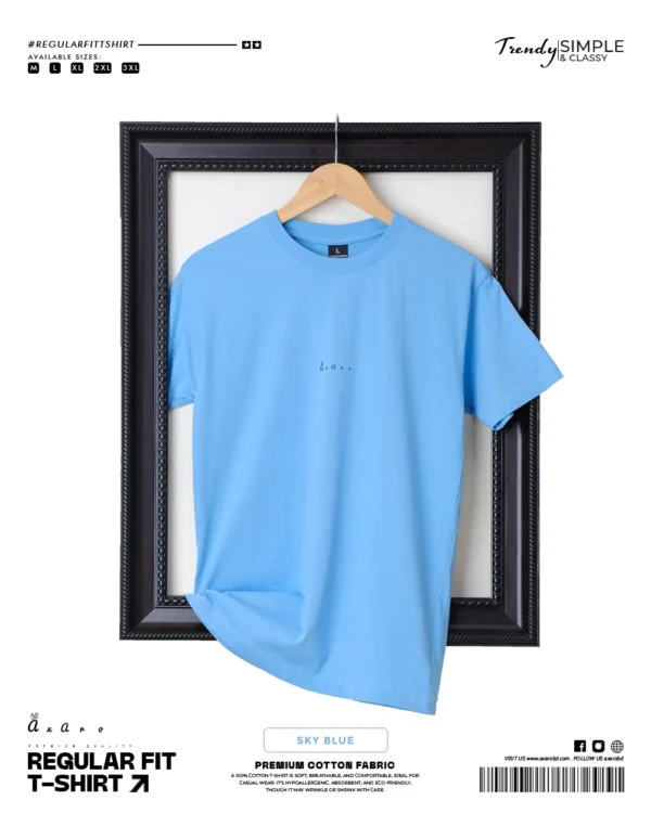 Regular Fit Plain Sky Blue