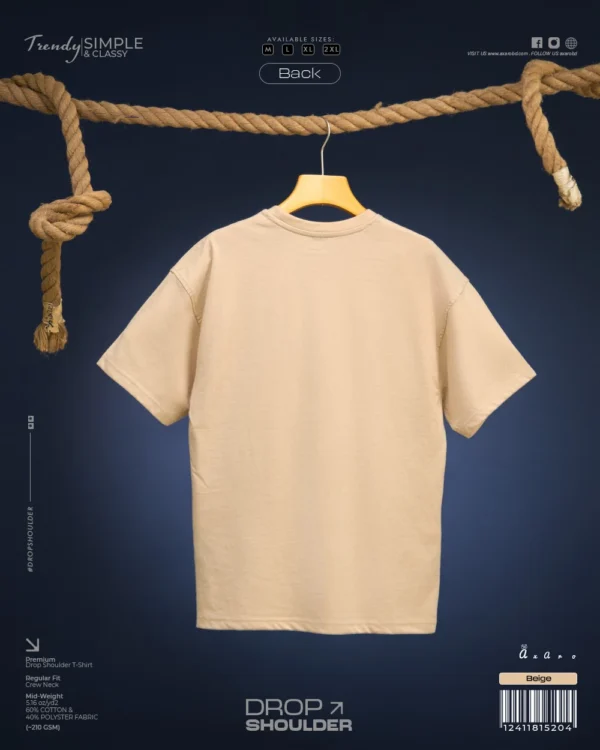 Beige Drop Shoulder Tshirt