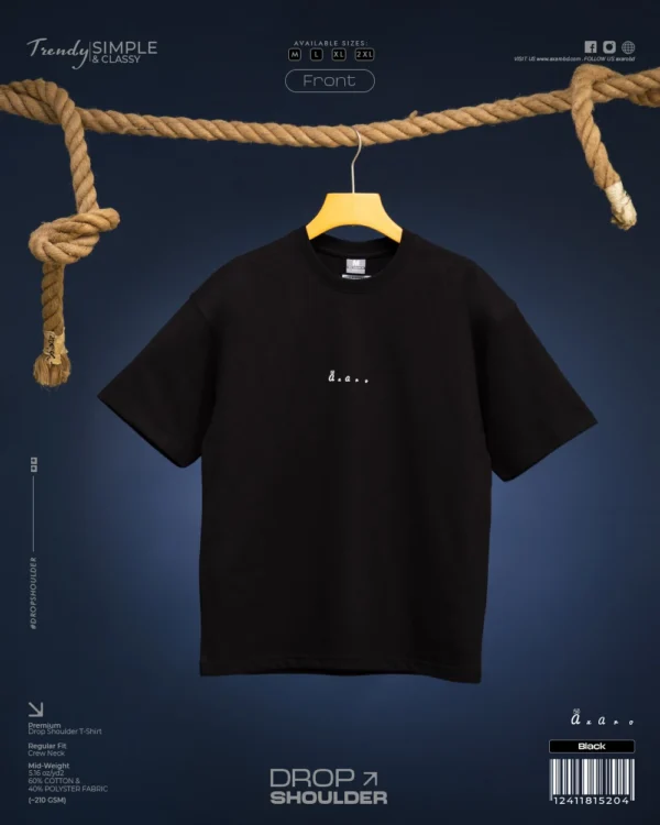 Black Drop Shoulder Tshirt