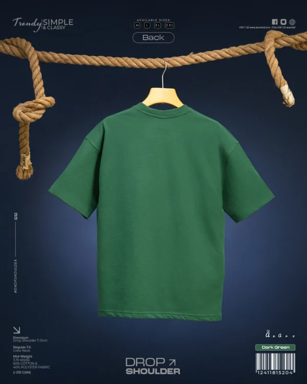 Dark Green Drop Shoulder Tshirt
