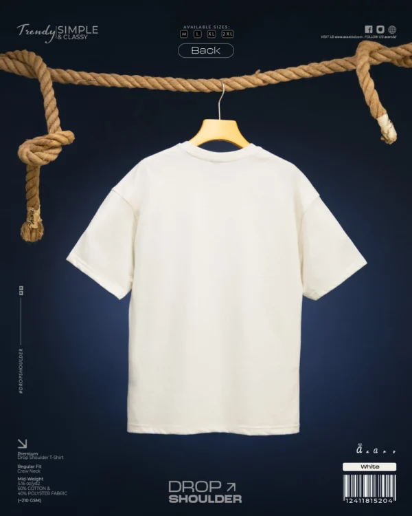 White Drop Shoulder Tshirt