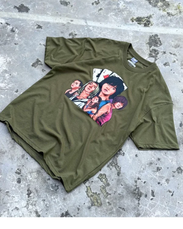 Vintage Alice in Borderland Olive Drop Shoulder