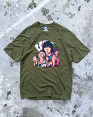 Vintage Alice in Borderland Olive Drop Shoulder