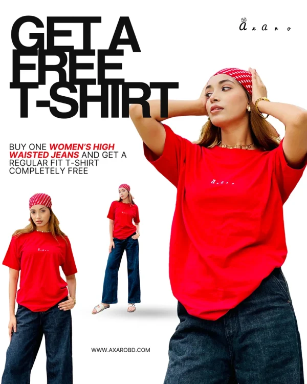 Women's High-Waisted Jeans + FREE T-Shirt Combo