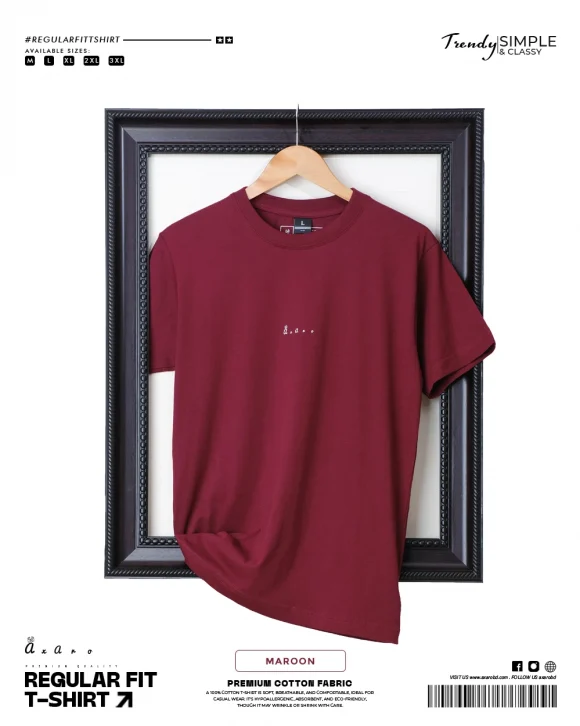 Regular Fit Plain Maroon